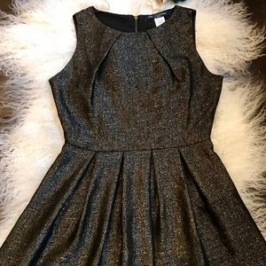 LBD with pleats and fabric metallic threads
